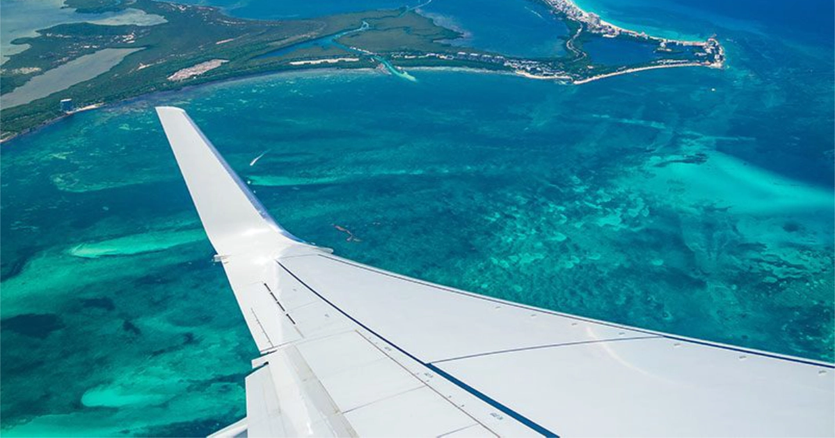 Cancun view taken from airplane