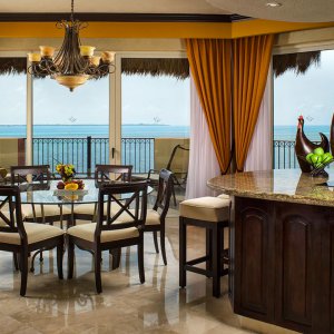 fully equipped kitchen with a central island
