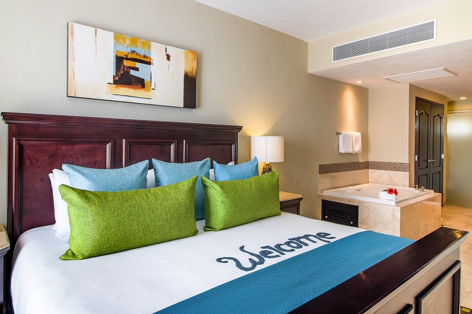 bedroom with tub