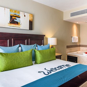 bedroom with tub
