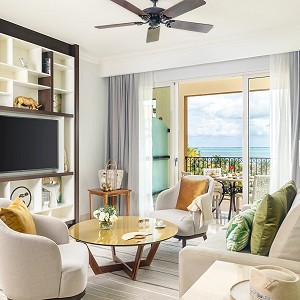 spacious living room and private terrace