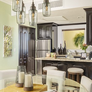 dining area and kitchen