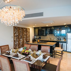 three bedroom penthouse kitchen and dining room