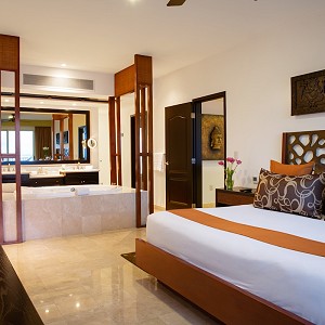 three bedroom king size bed in suite bath